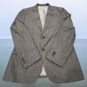 Banana Republic Tailored Slim Fit Men's Blue Gray‎ Linen Blend Blazer Jacket 44R